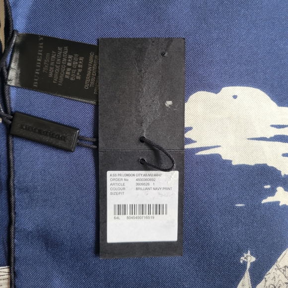 Burberry Prorsum Silk Scarf London City Brilliant Navy Print Unique Authentic - Picture 11 of 14